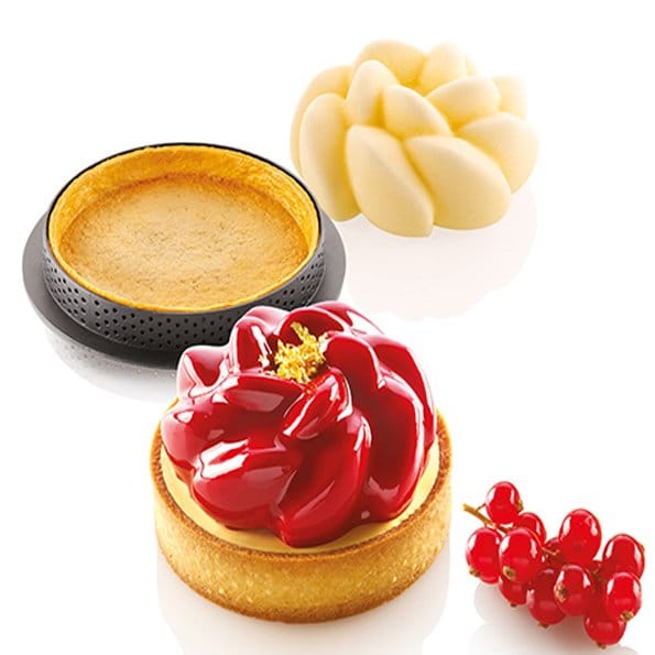 Kit Tarte ring rund Ø80mm Fleur från Silikomart - Söders gourmet form och form