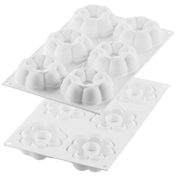 Truffle Crown 90ml - Silikonform och stansring. Volym: 90ml x 6st Mått: Ø82 x 29mm Totalvolym: 540ml Från Silikomart Professional - Söders gourmet - formen