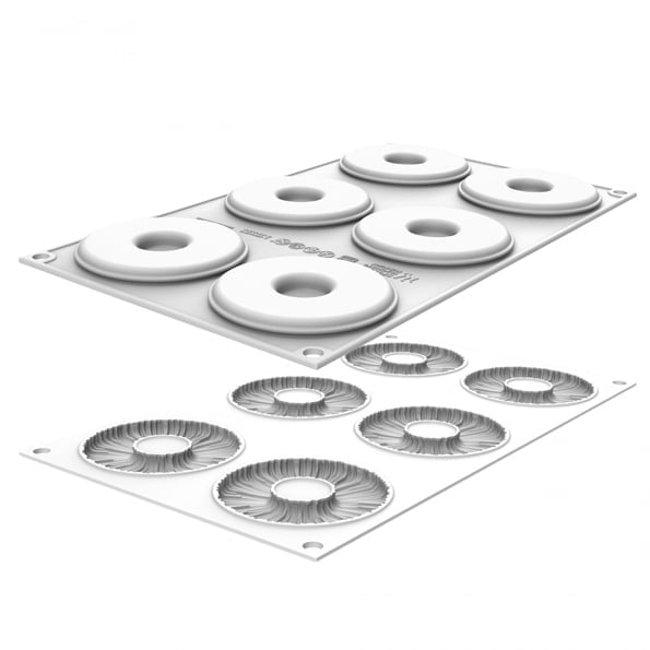 Formen: TULÙ 24ml Silikonform för dekoration Ø75mm x 8mm Mått: Ø75mm x 8mm Volym: 24ml Gjutningar: 6st Totalvolym: 144ml - Silikomart Professional